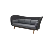 Peacock Wing 3-seater sofa w/teak legs