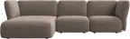 Paraggi 2-seater with chaise longue left