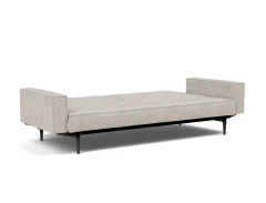 Splitback Styletto Sofa Bed Black Wood With Arms