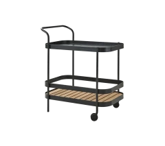 Roll bar trolley incl. teak table top