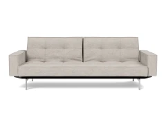 Splitback Chrome Sofa Bed With Arms