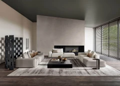 Adam — Modern sofa with square shapes and customisable backrests