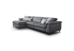 Zeno — Modern recliner sofa with adjustable headrests in a curved, enveloping design.