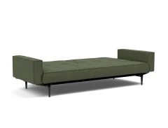 Splitback Styletto Sofa Bed Black Wood With Arms