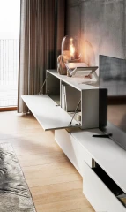 Lugano media unit with drawers metal