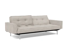 Splitback Chrome Sofa Bed With Arms