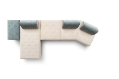 Houston light — Space-saving low modular sofa with light quilting on the seat and backrests.