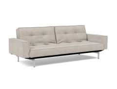 Splitback Chrome Sofa Bed With Arms