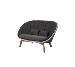 Peacock 2-seater sofa w/teak legs
