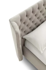 Caravaggio — Classic-style wingback bed with tufted headboard.