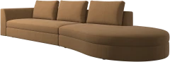 Bergamo sofa with round lounging unit,right