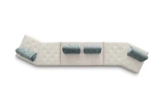 Houston light — Space-saving low modular sofa with light quilting on the seat and backrests.