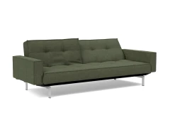 Splitback Chrome Sofa Bed With Arms