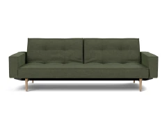 Splitback Styletto Sofa Bed Light Wood With Arms
