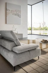 Joplin — Quilted modular sofa with adjustable headrests and armrests, and sliding backrests