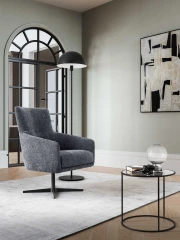 Elodie — Elegant and contemporary armchair with a fixed or swivel base.