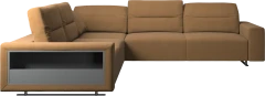 Hampton corner sofa with adjustable back and storage on left side