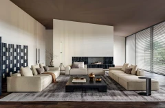 Adam — Modern sofa with square shapes and customisable backrests