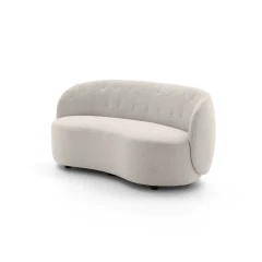 Moby Loveseat — Armless two-seater sofa with a sinuous shape and quilted backrest.