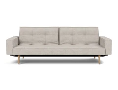 Splitback Styletto Sofa Bed Light Wood With Arms