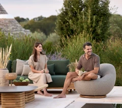 Gem lounge chair w/teak swivel