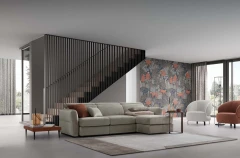 Hill double — Classic-design sofa with extendable seats, adjustable headrests, and customizable armrests.