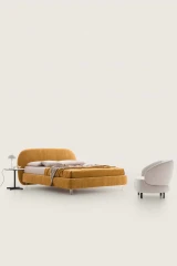 Wheel — Bed with a round headboard and futuristic design