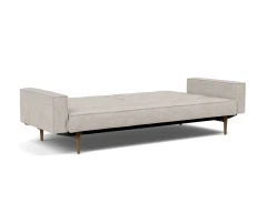 Splitback Styletto Sofa Bed Dark Wood With Arms