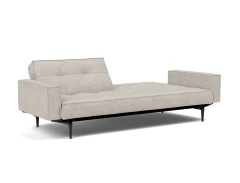 Splitback Styletto Sofa Bed Black Wood With Arms