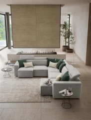 Hill — Linear sofa with extendable seats, adjustable headrests, and customizable armrests.