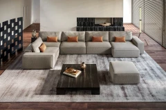 Adam — Modern sofa with square shapes and customisable backrests