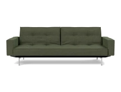 Splitback Chrome Sofa Bed With Arms