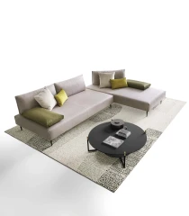 Bacio — Modular sofa with movable backrests – also available in leather.