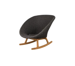 Peacock rocking chair w/teak legs