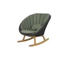 Peacock rocking chair w/teak legs