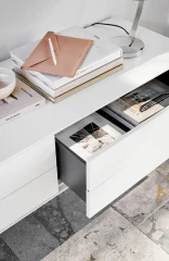 Fermo media unit with drop down door and drawer