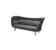Peacock Wing 3-seater sofa w/teak legs