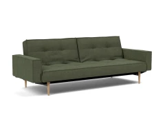 Splitback Styletto Sofa Bed Light Wood With Arms