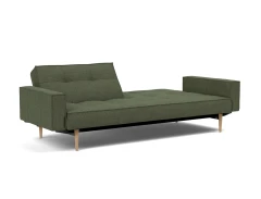 Splitback Styletto Sofa Bed Light Wood With Arms