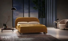 Wheel — Bed with a round headboard and futuristic design