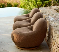 Gem lounge chair w/teak swivel
