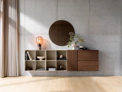 Lugano wall system with drop down doors
