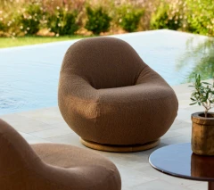 Gem lounge chair w/teak swivel