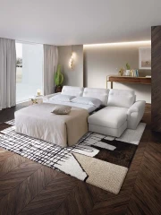 Kallima — Soft-shaped sofa with storage and bed mechanisms, offering backrest height customization.