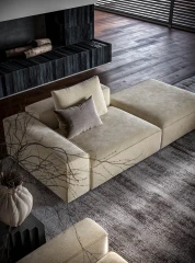 Adam — Modern sofa with square shapes and customisable backrests