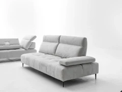 Joplin — Quilted modular sofa with adjustable headrests and armrests, and sliding backrests