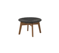 Peacock side table/footstool w/teak legs