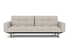 Splitback Styletto Sofa Bed Dark Wood With Arms