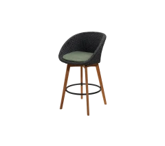 Peacock bar chair w/teak legs