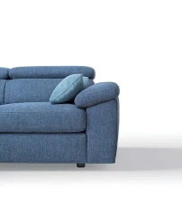 Adela — Classic sofa with storage, adjustable headrests, and extendable footrests. Simple armrests.